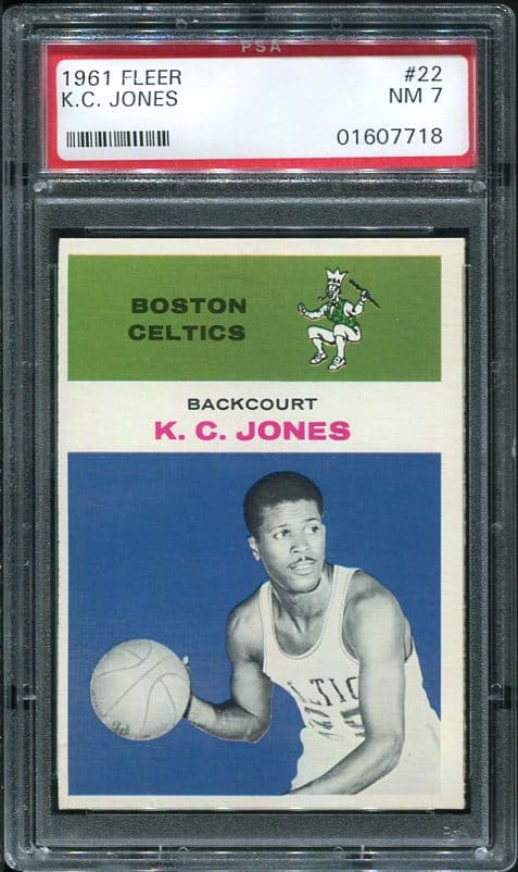 Authentic 1961 Fleer #22 KC Jones PSA 7 Rookie Basketball Card