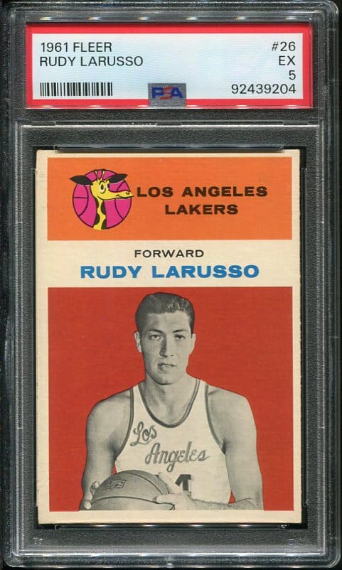 Authentic 1961 Fleer #26 Rudy LaRusso PSA 5 Basketball Card