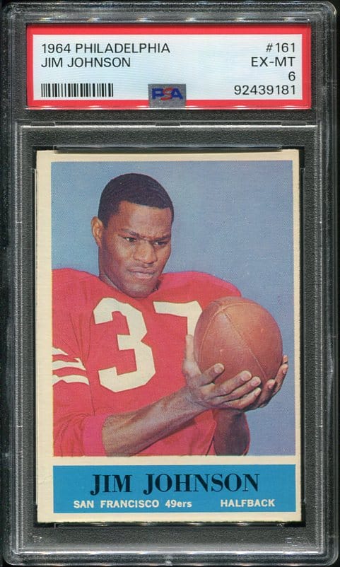 Authentic 1964 Philadelphia #161 Jim Johnson PSA 6 Football Card