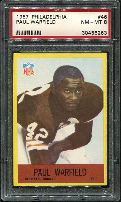 Authentic 1967 Philadelphia #46 Paul Warfield PSA 8 Football Card