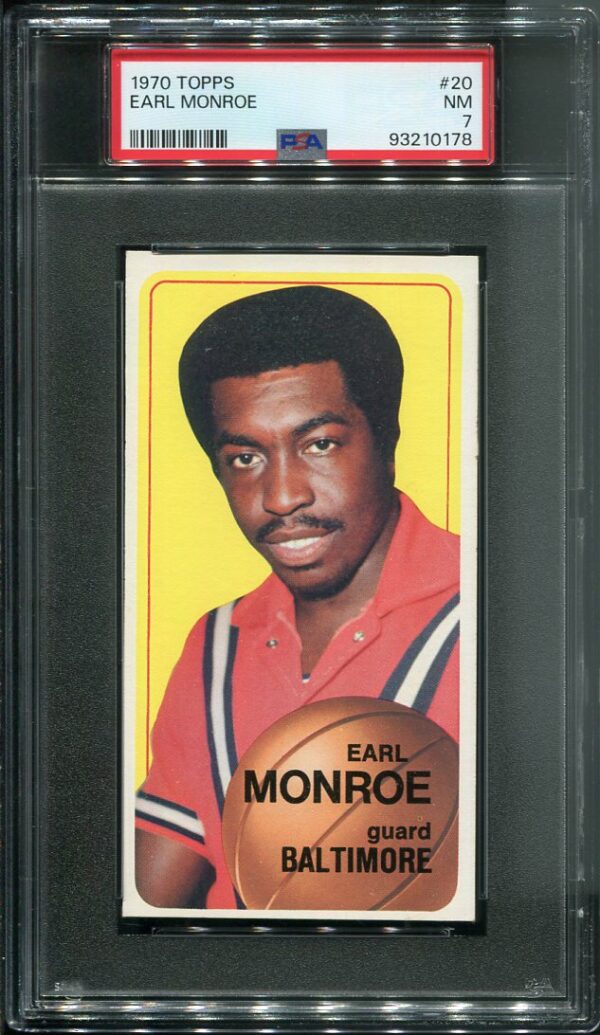 Authentic 1970 Topps #20 Earl Monroe PSA 7 Basketball Card