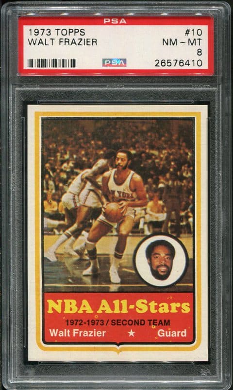 Authentic 1973 Topps #10 Walt Frazier PSA 8 Basketball Card