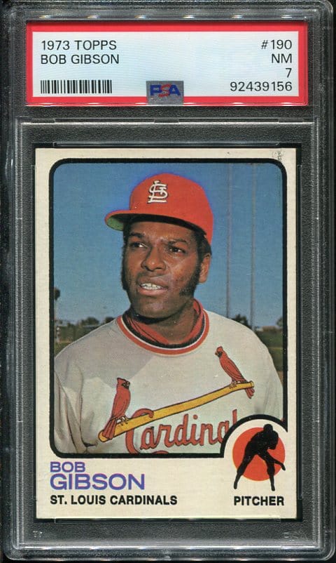 Authentic 1973 Topps #190 Bob Gibson PSA 7 Baseball Card