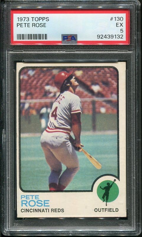 Authentic 1973 Topps #130 Pete Rose PSA 5 Baseball Card