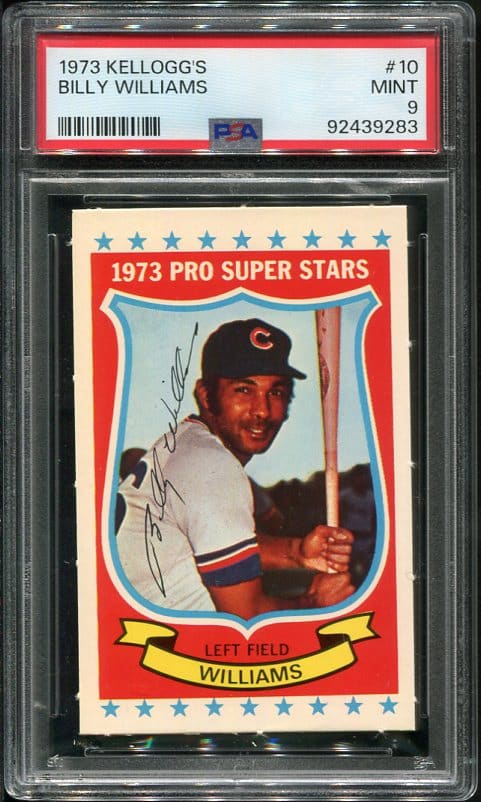 Authentic 1973 Kellogg's #10 Billy Williams PSA 9 Baseball Card