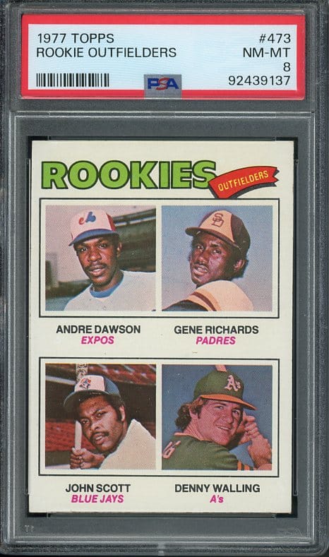 Authentic 1977 Topps #473 Andre Dawson PSA 8 Rookie Baseball Card