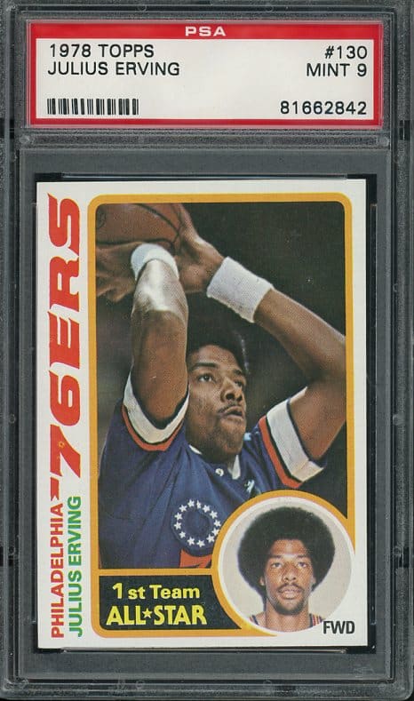 Authentic 1978 Topps #130 Julius Erving PSA 9 Basketball Card