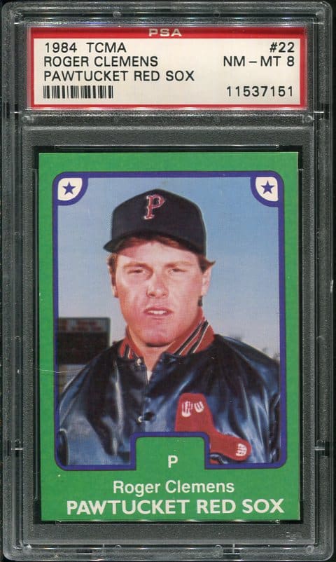 Authentic 1984 TCMA #22 Roger Clemens Pawtucket Red Sox PSA 8 Rookie Baseball card