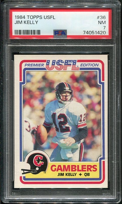 Authentic 1984 Topps USFL #36 Jim Kelly PSA 7 Rookie Football Card