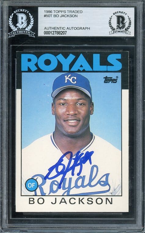 Autographed 1986 Topps Traded #50T Bo Jackson RC BGS Authentic Auto