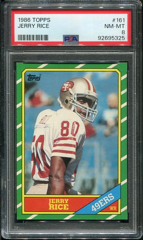 Authentic 1986 Topps #161 Jerry Rice PSA 8 Rookie Football Card