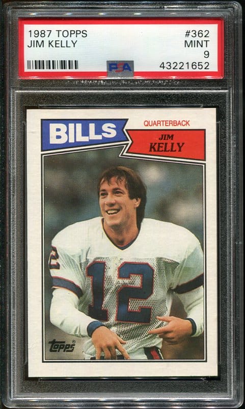 Authentic 1987 Topps #362 Jim Kelly PSA 9 Rookie Football Card