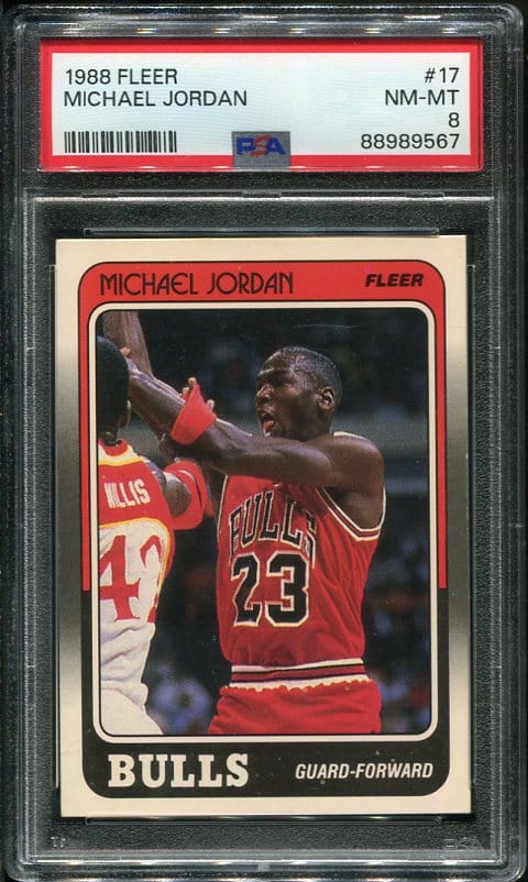 Authentic 1988 Fleer #17 Michael Jordan PSA 8 Basketball Card