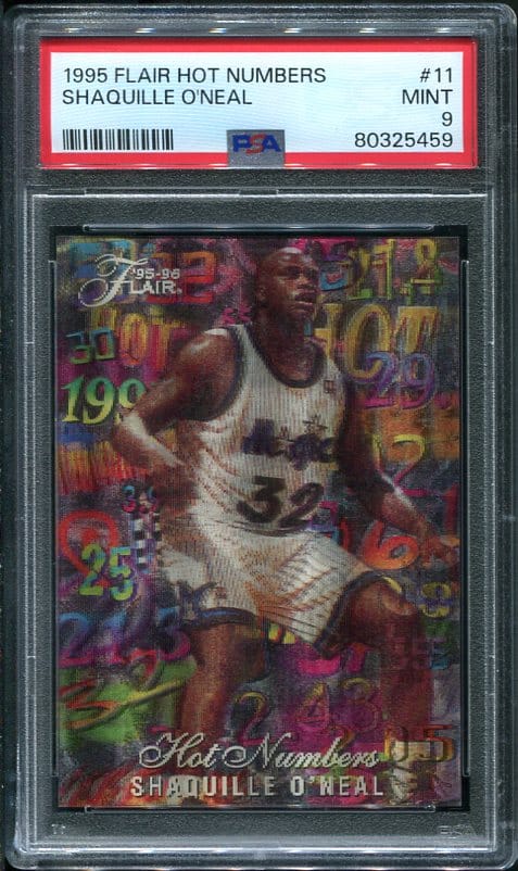 Authentic 1995 Flair Hot Numbers #11 Shaquille O'Neal PSA 9 Basketball Card