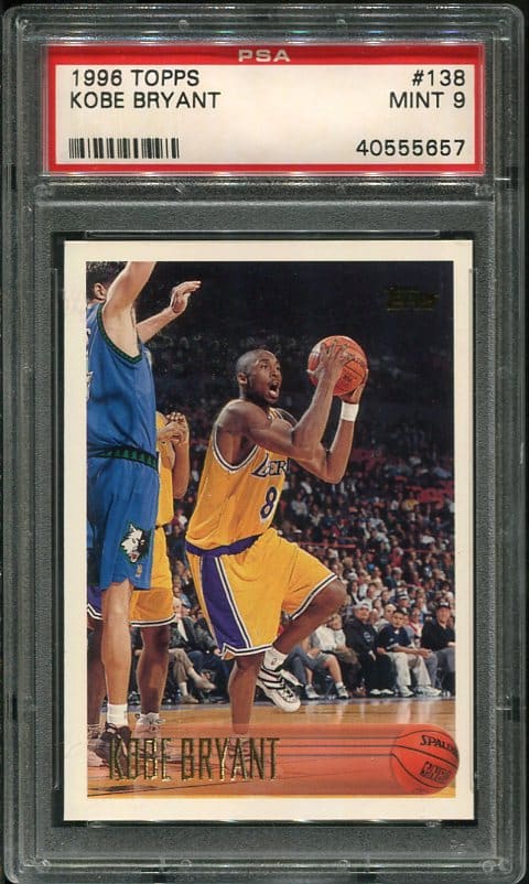 Authentic 1996 Topps #138 Kobe Bryant PSA 9 Rookie Basketball Card