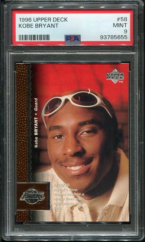 Authentic 1996 Upper Deck #58 Kobe Bryant PSA 9 Rookie Basketball Card