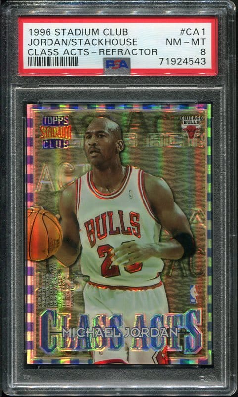 1996 Stadium Club #CA1 Michael Jordan/Jerry Stackhouse Class Acts Refractor Car