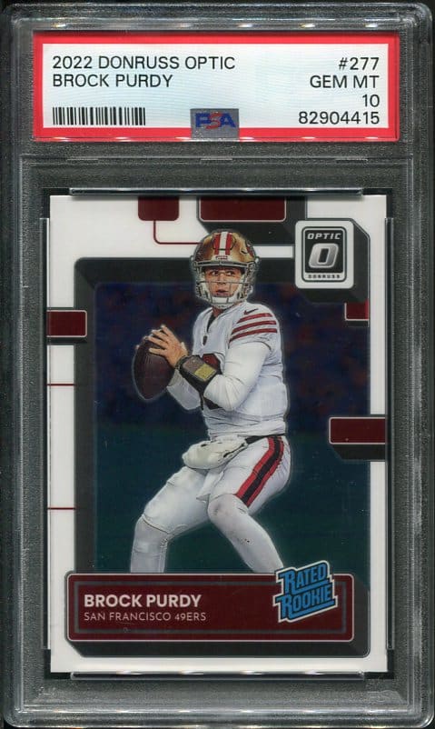 Authentic 2022 Donruss Optic #277 Brock Purdy PSA 10 Football Card