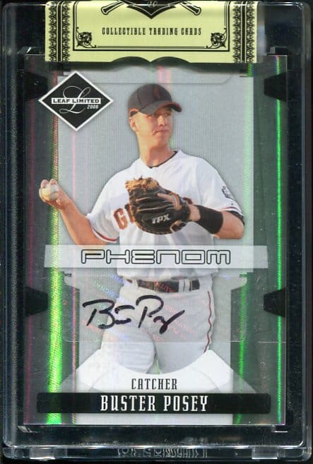 Authentic Autographed 2008 Leaf Limited Phenom Buster Posey Autographed Rookie Baseball Card