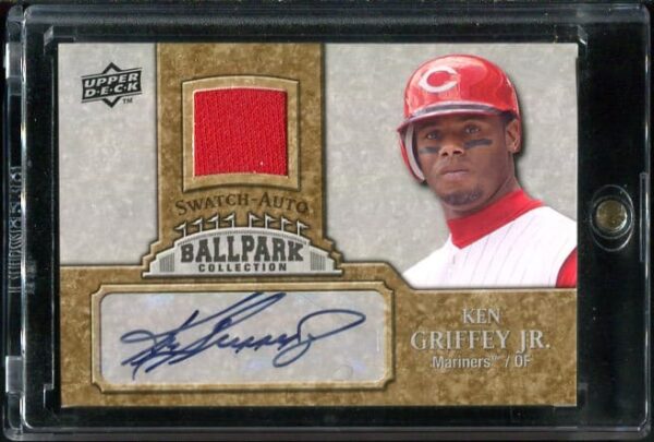 Authentic Autographed 2000 Upper Deck Ballpark Collection #JA-KG Ken Griffey, Jr. Game-Used Jersey Swatch Baseball Card