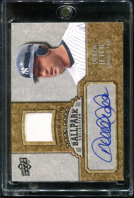 Authentic Autographed 2000 Upper Deck Ballpark Collection #JA-DJ Derek Jeter Game-Used Jersey Swatch Baseball Card