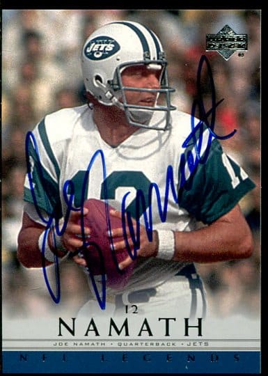 Authentic Autographed 2000 Upper Deck Legends Joe Namath NM/MT Football Card