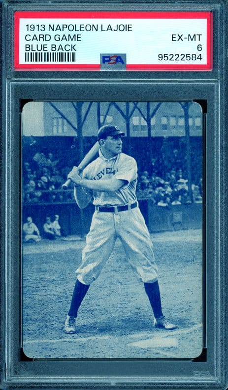 1913 Napoleon Lajoie Card Game Blue Background PSA 6 Card