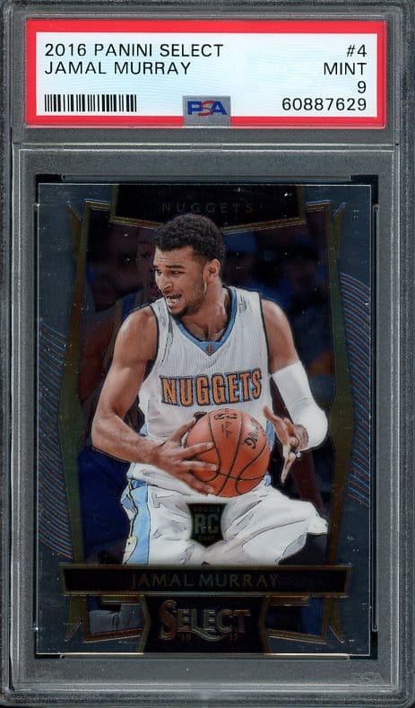 Authentic 2016 Panini Select #4 Jamal Murray PSA 9 Rookie Basketball Card