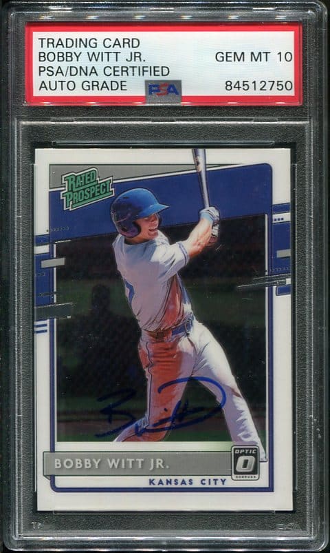 Authentic Autographed 2020 Panini Donruss Optic Bobby Witt Jr Rookie Baseball Card