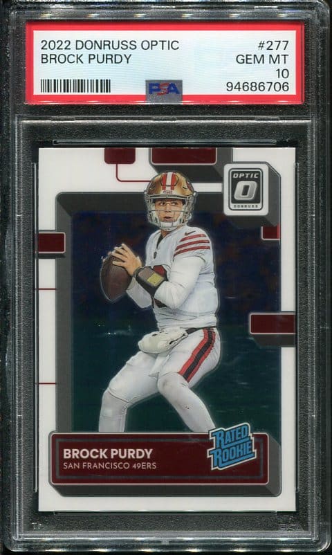 Authentic 2022 Donruss Optic #277 Brock Purdy PSA 10 Rookie Football Card