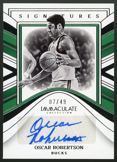 Authentic Autographed 2022 Panini Immaculate Collection Oscar Robertson Signature Basketball Card