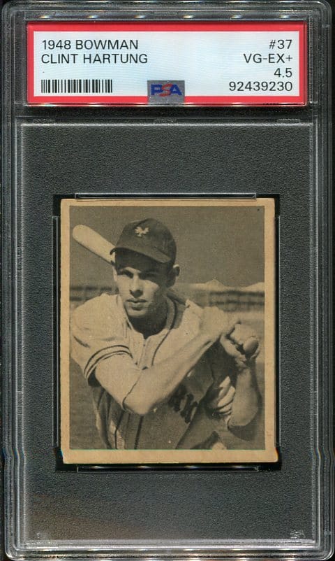 Authentic 1948 Bowman #37 Clint Hartung PSA 4.5 Rookie Baseball Card