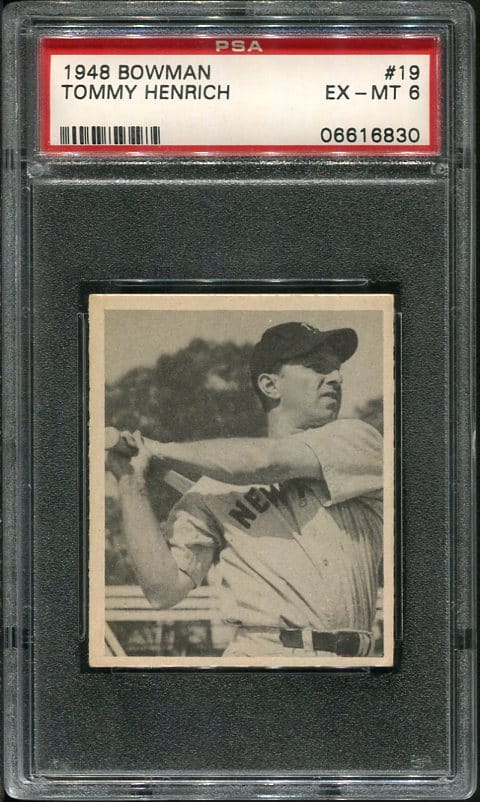 Authentic 1948 Bowman #19 Johnny Henrich PSA 6 Rookie Baseball Card