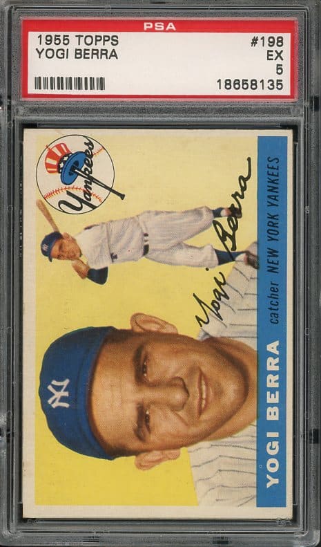 Authentic 1955 Topps #198 Yogi Berra PSA 5 Baseball Card