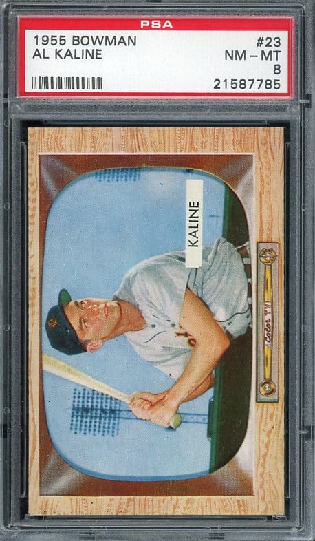 Authentic 1955 Bowman #23 Al Kaline PSA 8 Baseball Card