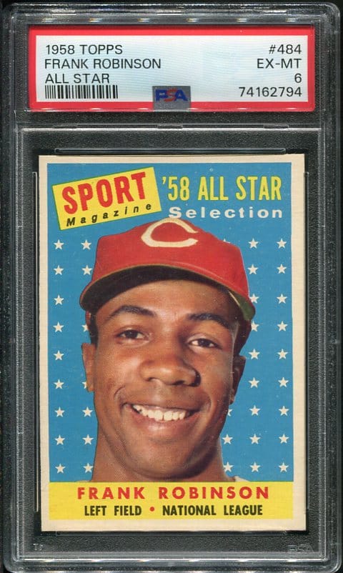 Authentic 1958 Topps #484 Frank Robinson PSA 6 Baseball Card