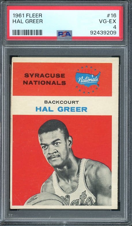 Authentic 1961 Fleer #16 Hal Greer PSA 4 Basketball Card