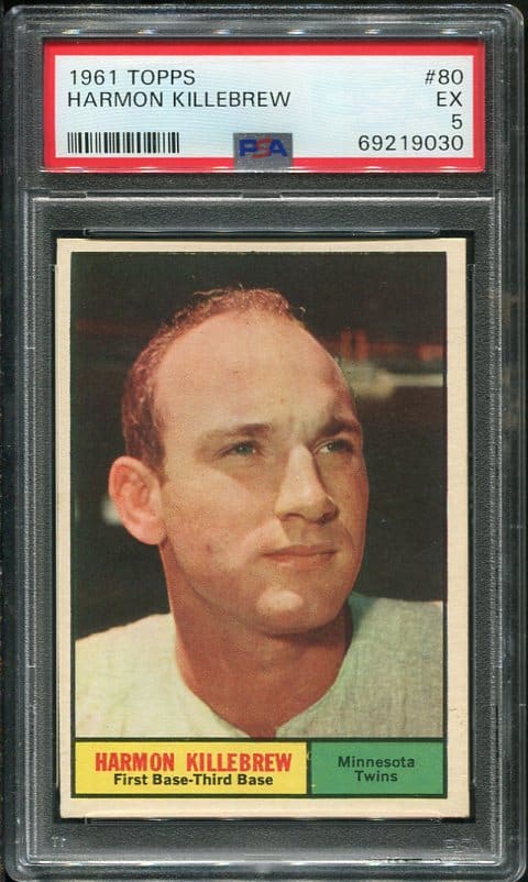 Authentic 1961 Topps #80 Harmon Killebrew PSA 5 Baseball Card