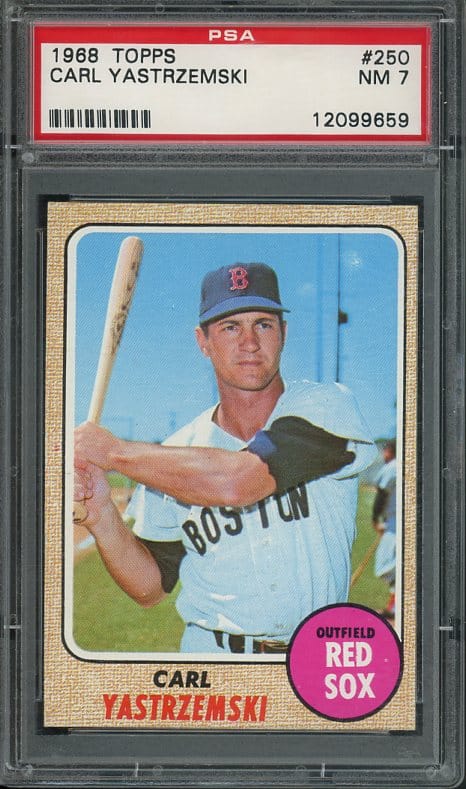 Authentic 1968 Topps #250 Carl Yastrzemski PSA 7 Baseball Card