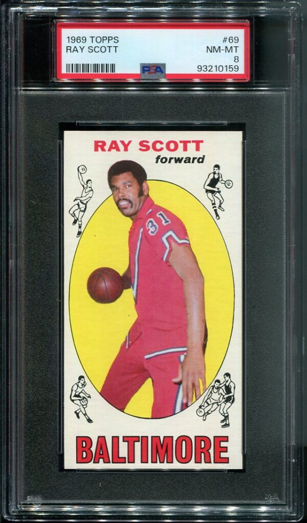 Authentic 1969 Topps #69 Ray Scott PSA 8 Basketball Card