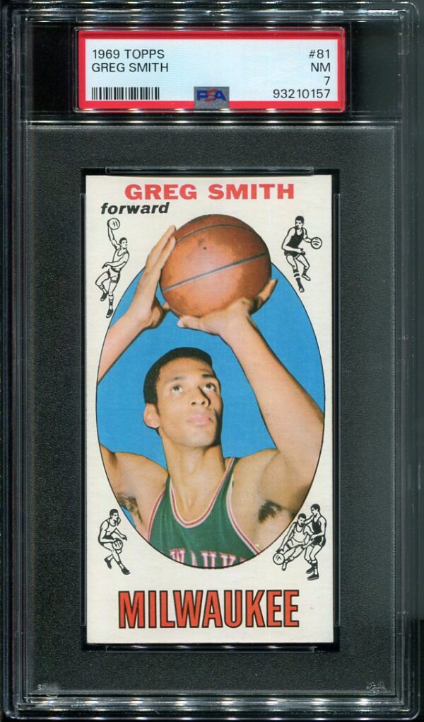 Authentic 1969 Topps #81 Greg Smith RC PSA 7 Basketball Card