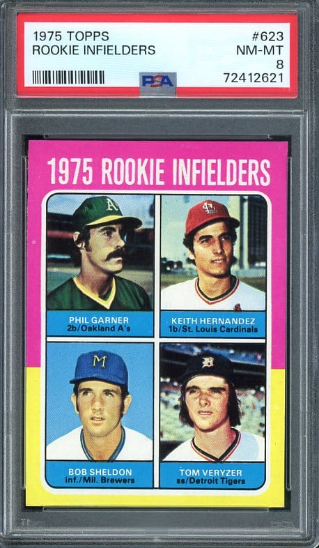 1975 Topps #623 Rookie Infielders Keith Hernandez Rookie PSA 8 Baseball Card