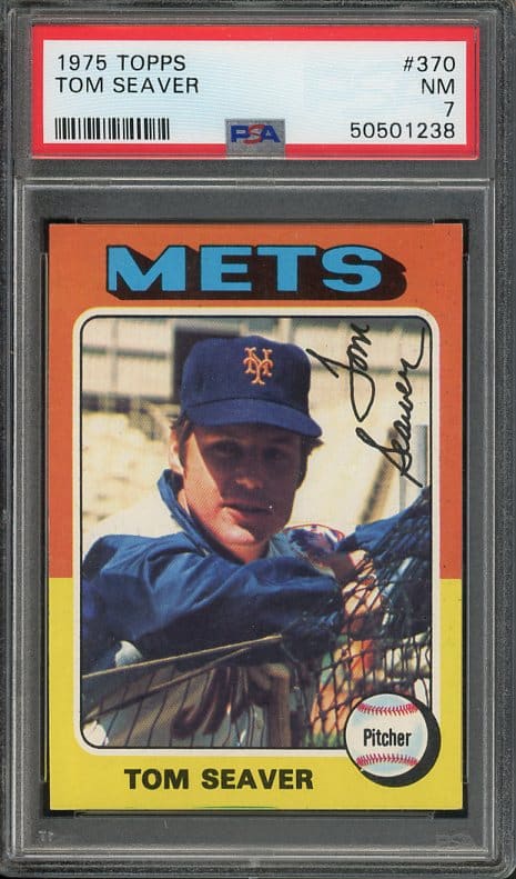 Authentic 1975 Topps #370 Tom Seaver PSA 7 Baseball Card