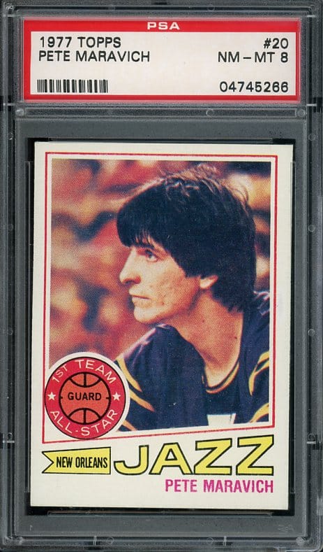 Authentic 1977 Topps #20 Pete Maravich PSA 8 Basketball Card