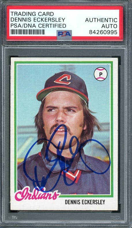 Authentic 1978 Topps #122 Dennis Eckersley PSA/DNA Autographed Baseball Card