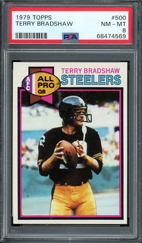 Authentic 1979 Topps #500 Terry Bradshaw PSA 8 Football Card