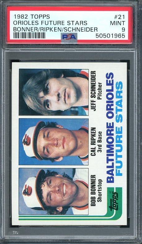 Authentic 1982 Topps #21 Cal Ripken, Jr. PSA 9 Rookie Baseball Card