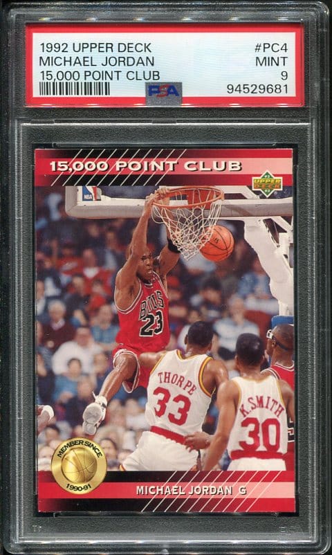 Michael Jordan's 1992 Upper Deck #PC4 15,000 Point Club PSA 9 basketball card