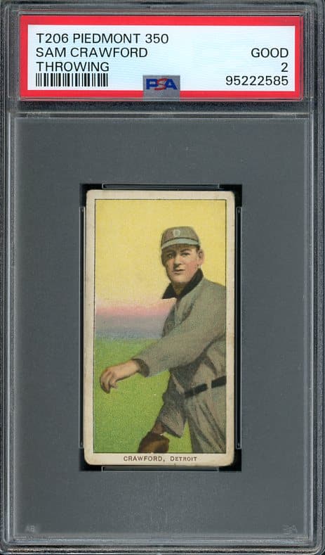 1909-11 T206 Piedmont 350 Sam Crawford (Throwing) PSA 2 Baseball Card