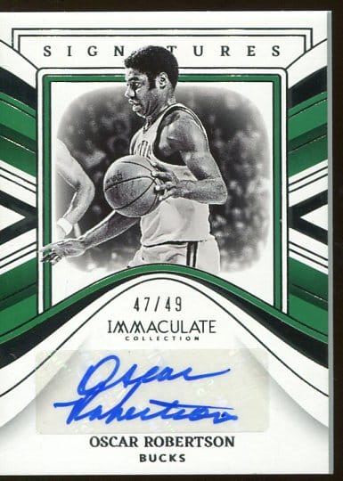 Authentic Autographed 2022 Panini Immaculate Collection Oscar Robertson Signature Basketball Card